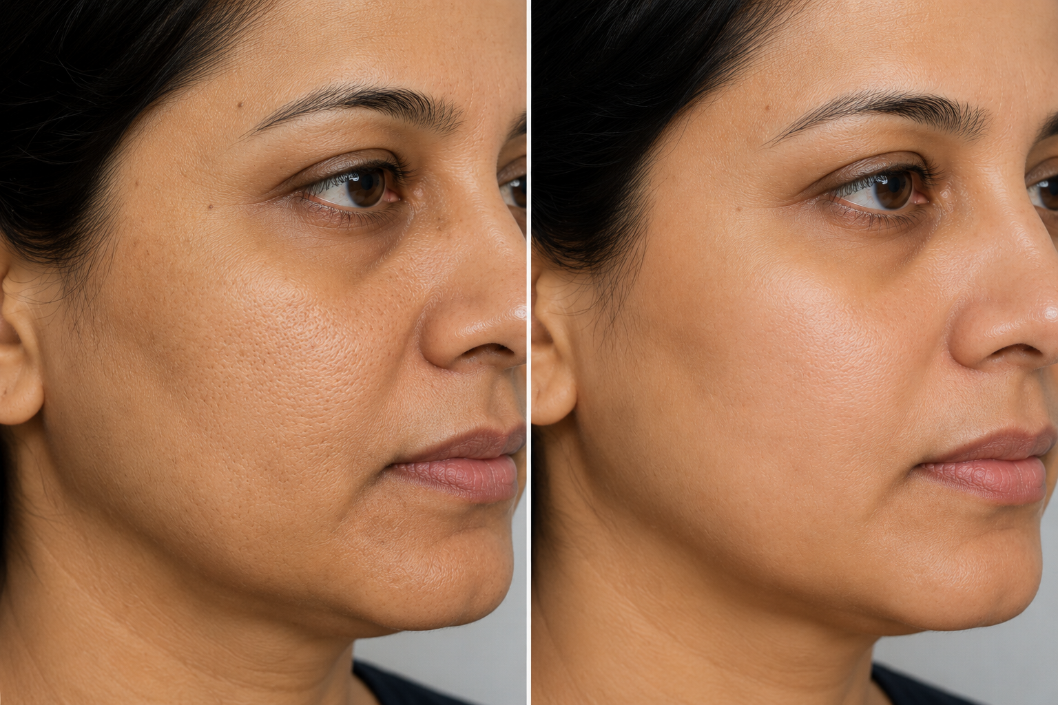 VOLFORMER skin lifting results at Dr. Marwah's Clinics Mumbai, cheek and jawline before and after